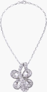 Modenaire Butterfly Crystal Drop Pendant Necklace