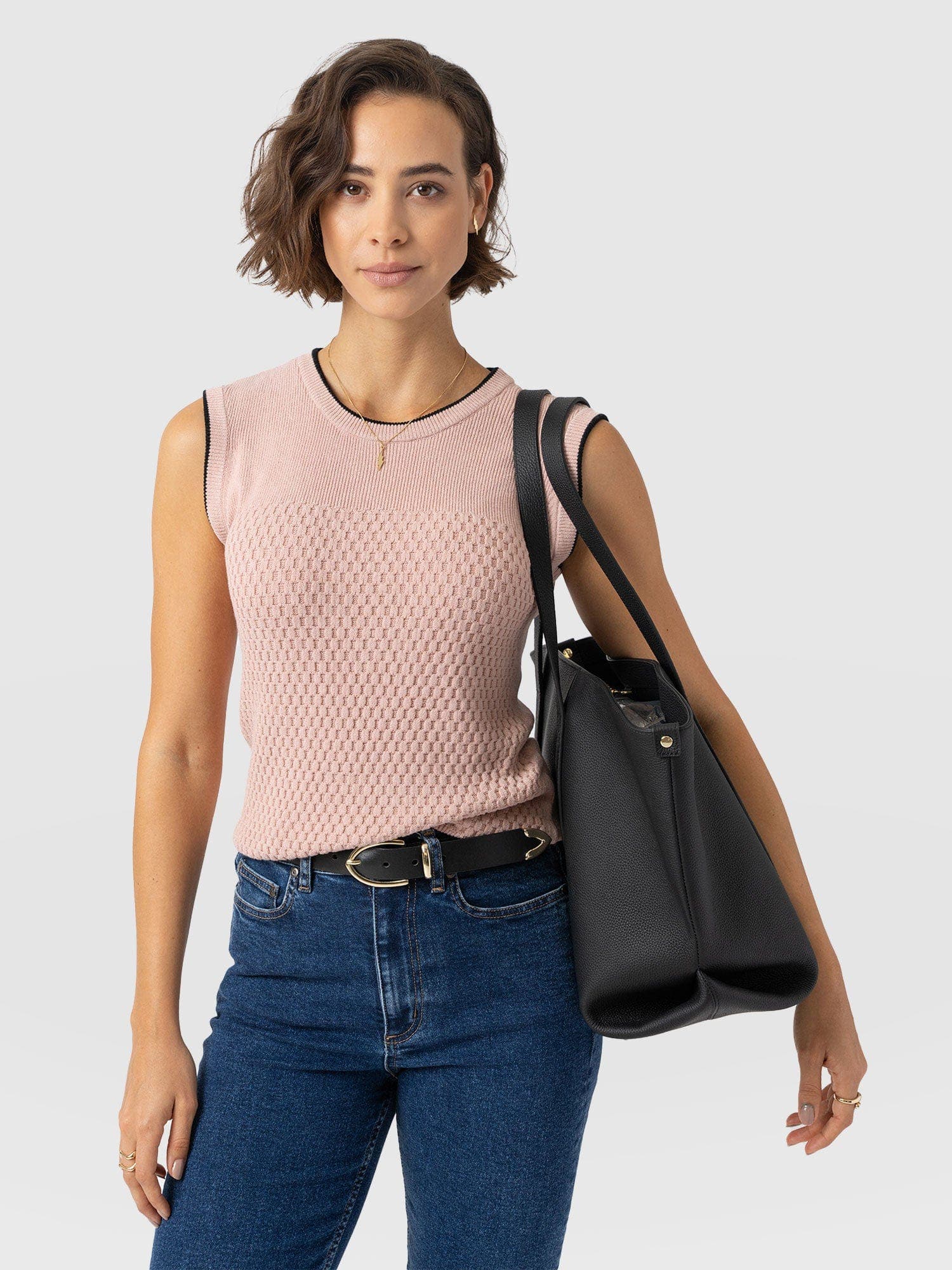 Honeycomb Sleeveless Rib Knit - image 2
