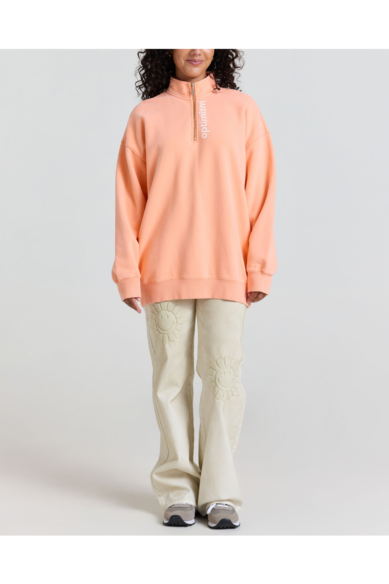 Optimism 3/4 Zip Up, Alternate, color, Coral