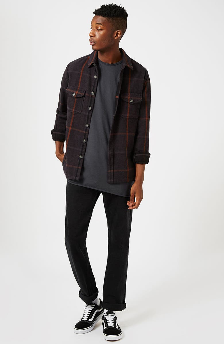 Topman Distressed Longline T-Shirt, Alternate, color, 