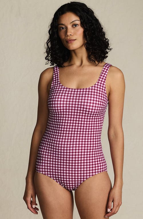 Lands' End Tugless One Piece Swimsuit In Pink