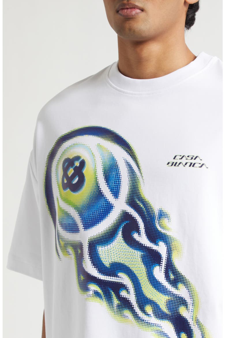 Oversize Flaming Tennis Ball Stretch Coitton Graphic T-Shirt, Alternate, color, FLAMING TENNIS BALL