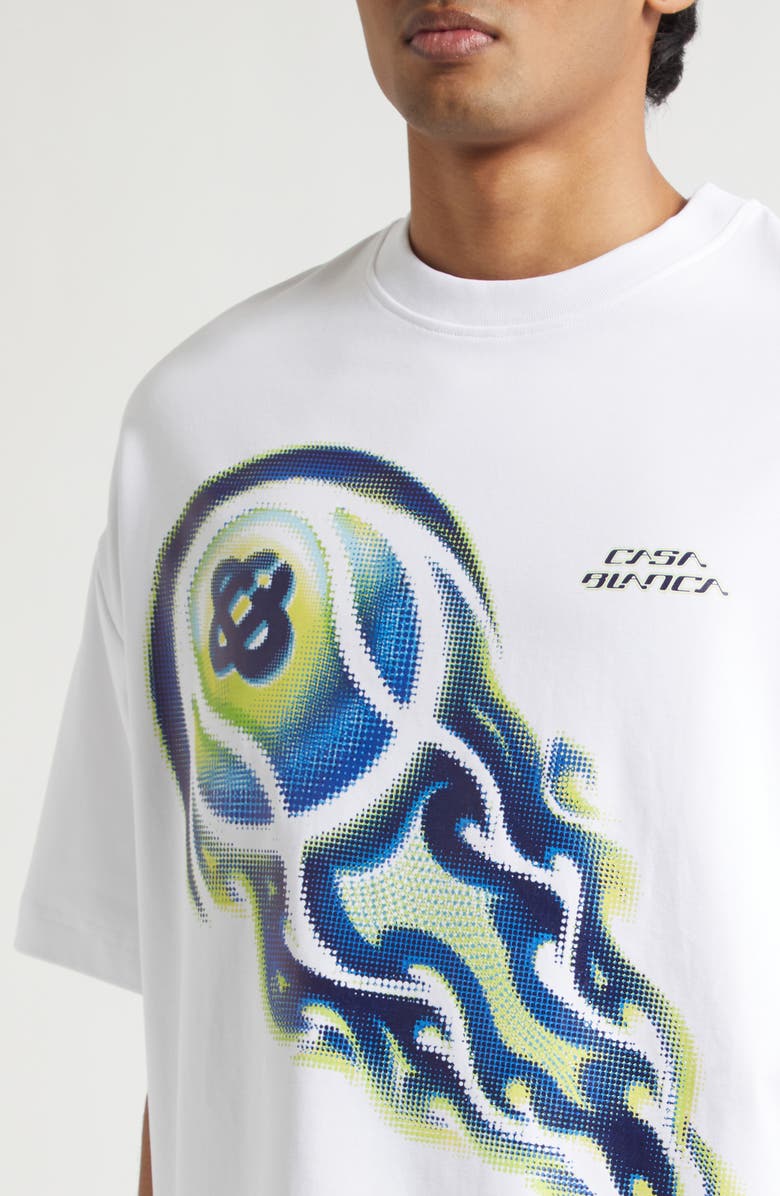 Casablanca Oversize Flaming Tennis Ball Stretch Coitton Graphic T-Shirt, Alternate, color, Flaming Tennis Ball