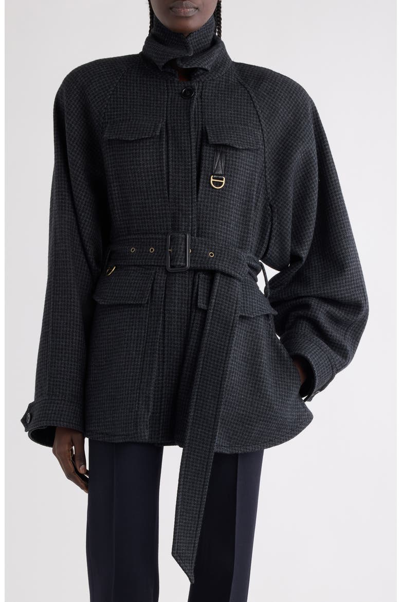 Houndstooth Wool Hunting Jacket (Women) | Nordstrom