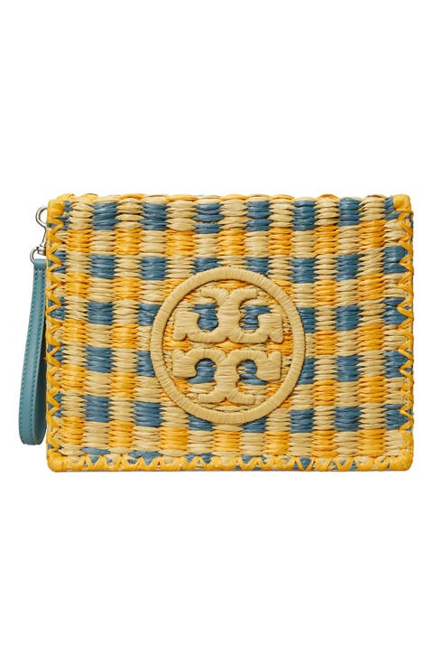 Ella Woven Raffia Wristlet