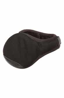Faux Fur Lined Wool Blend & Leather Earmuffs