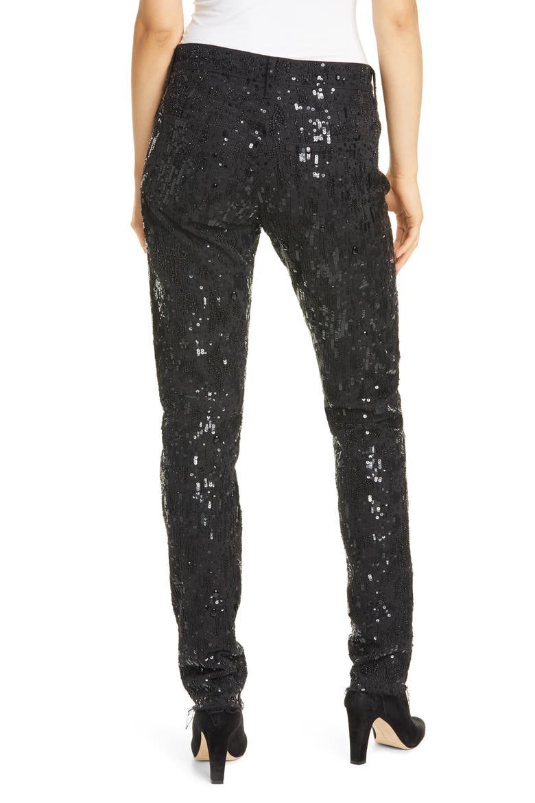 Avery Sequin Boyfriend Jeans, Alternate, color, BLACK BEADED