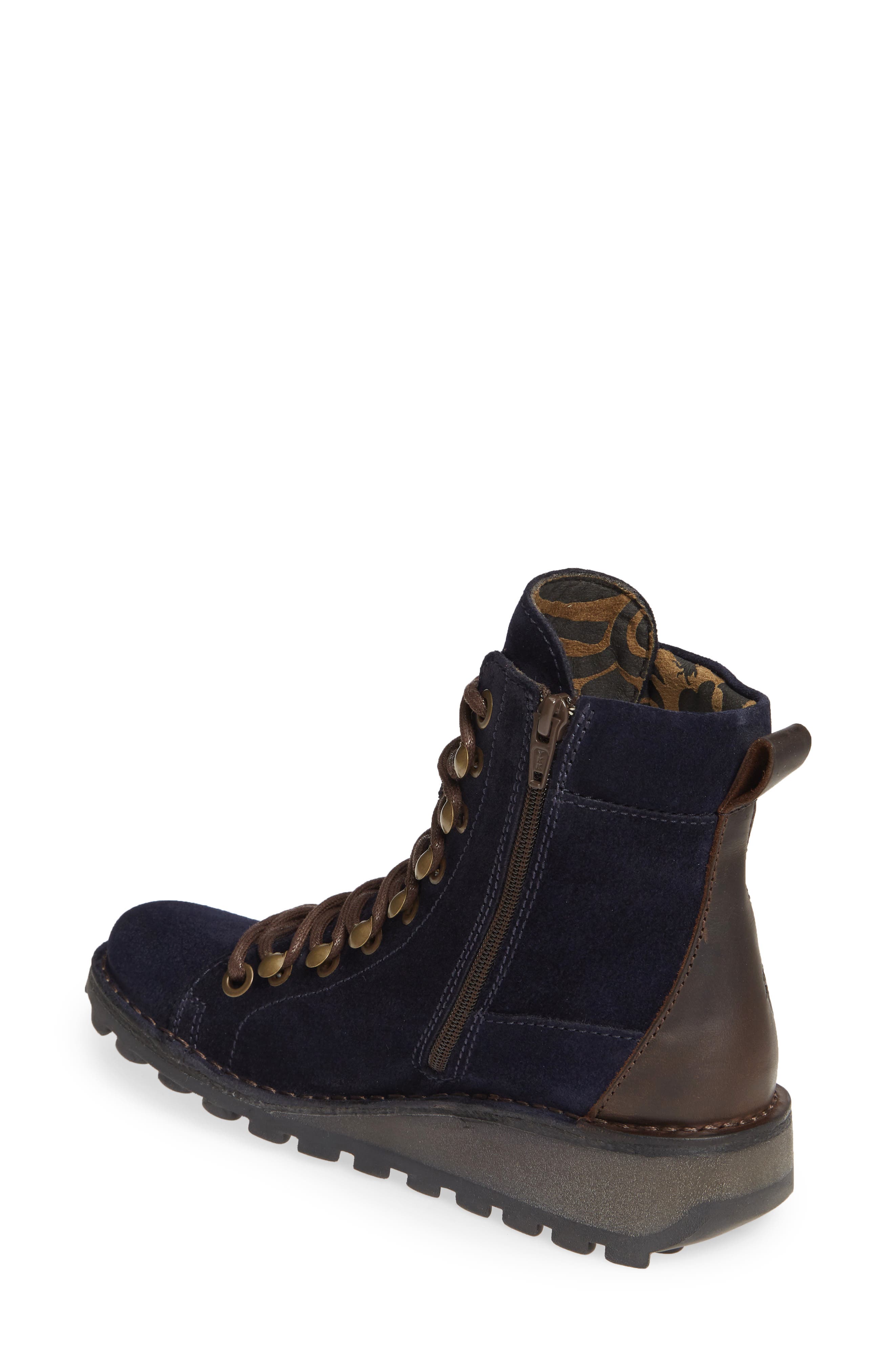 Malu Moto Boot, Alternate, color, NAVY/ DARK BROWN SUEDE