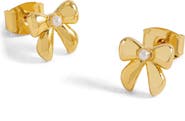 Estella Bartlett Faux Pearl Bow Stud Earrings