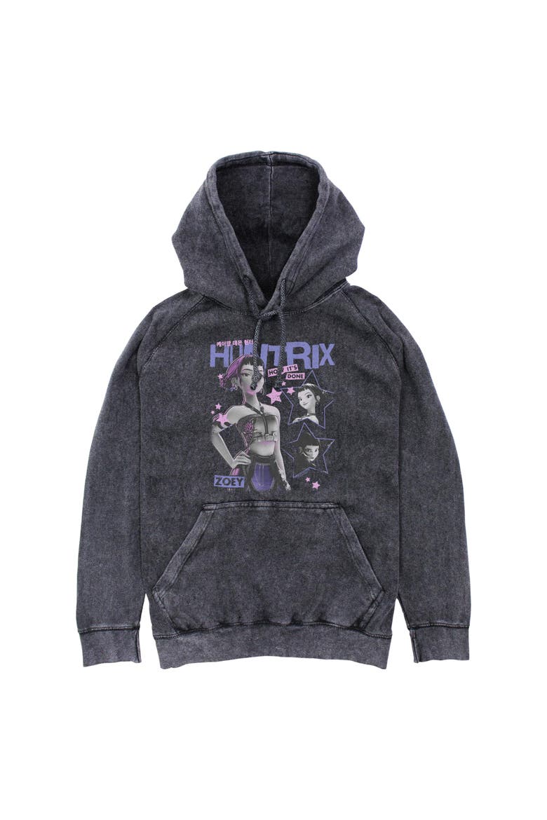 Mens KPop Demon Hunters Pop Star Huntrix Zoey Lightweight Hoodie, Main, color, Black