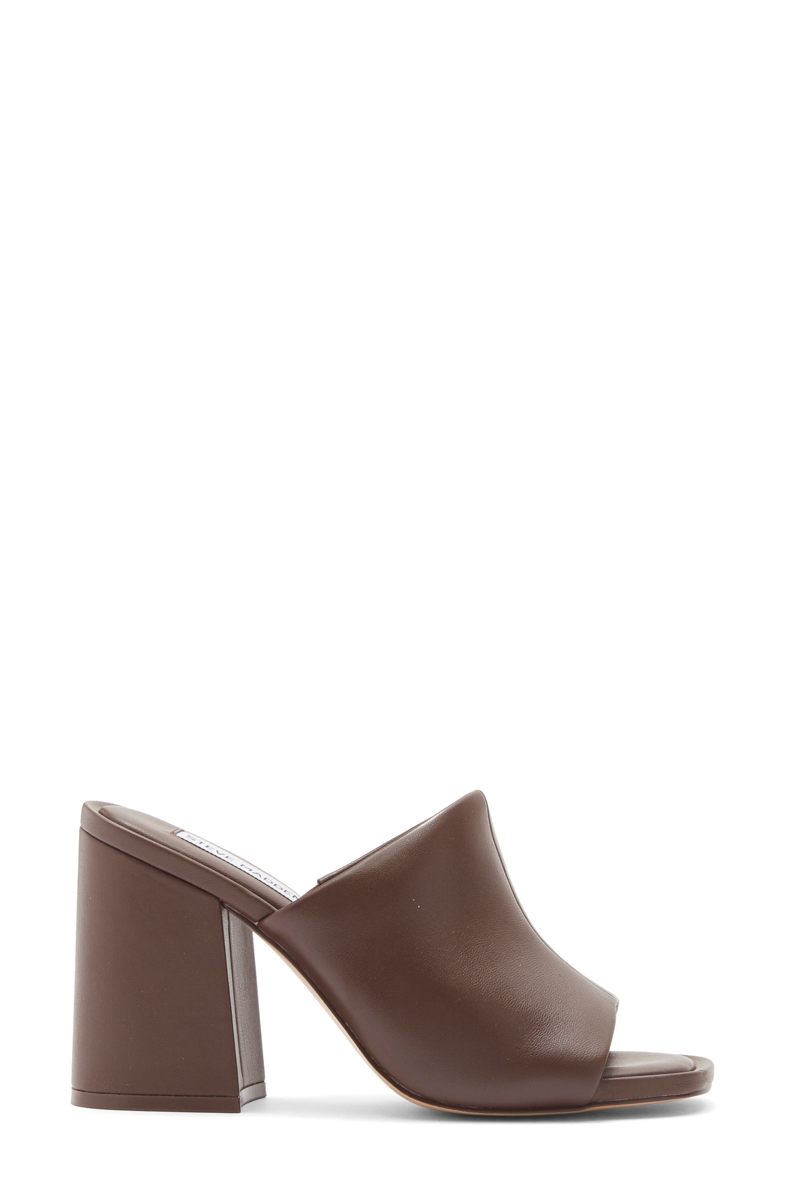 Giavana Block Heel Slide Sandal, Alternate, color, BROWN LEATHER
