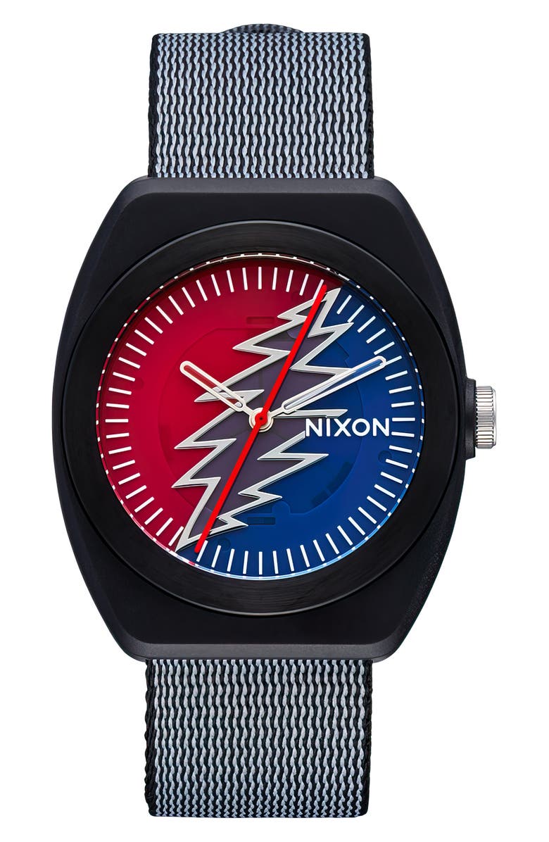 Nixon x Grateful Dead Light Wave Recycled Strap Solar Watch, 36mm, Main, color,