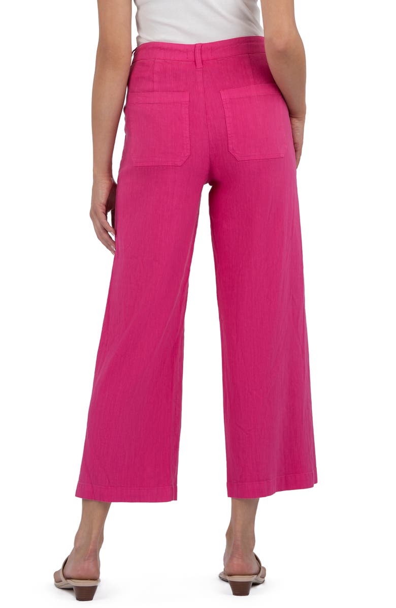 KUT from the Kloth Topaz High Waist Crop Wide Leg Linen Blend Pants, Alternate, color, 