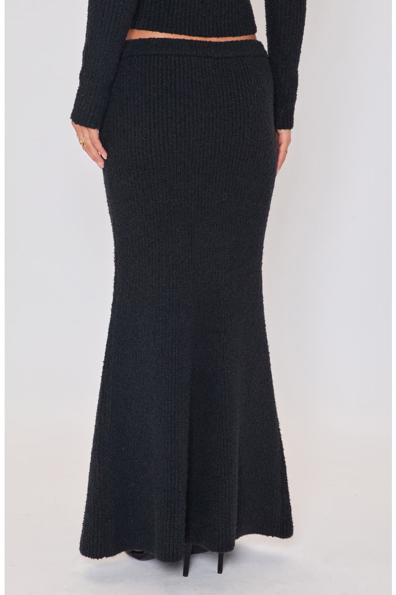 Ruby Flute Rib Maxi Skirt, Alternate, color, BLACK