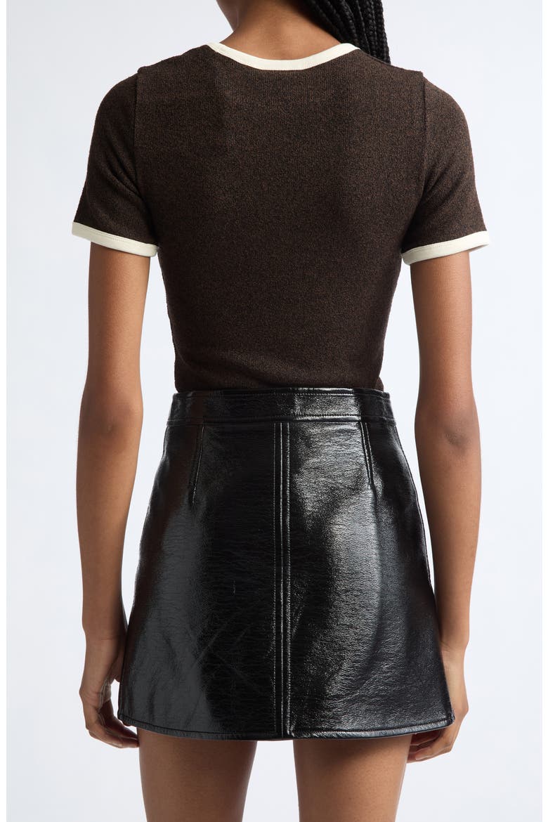 Heather Contrast T-Shirt, Alternate, color, CHOCOLAT/ BUTTER