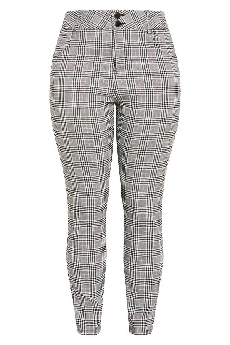 Bengaline Check Skinny Leg Pants, Alternate, color, BLACK CHECK