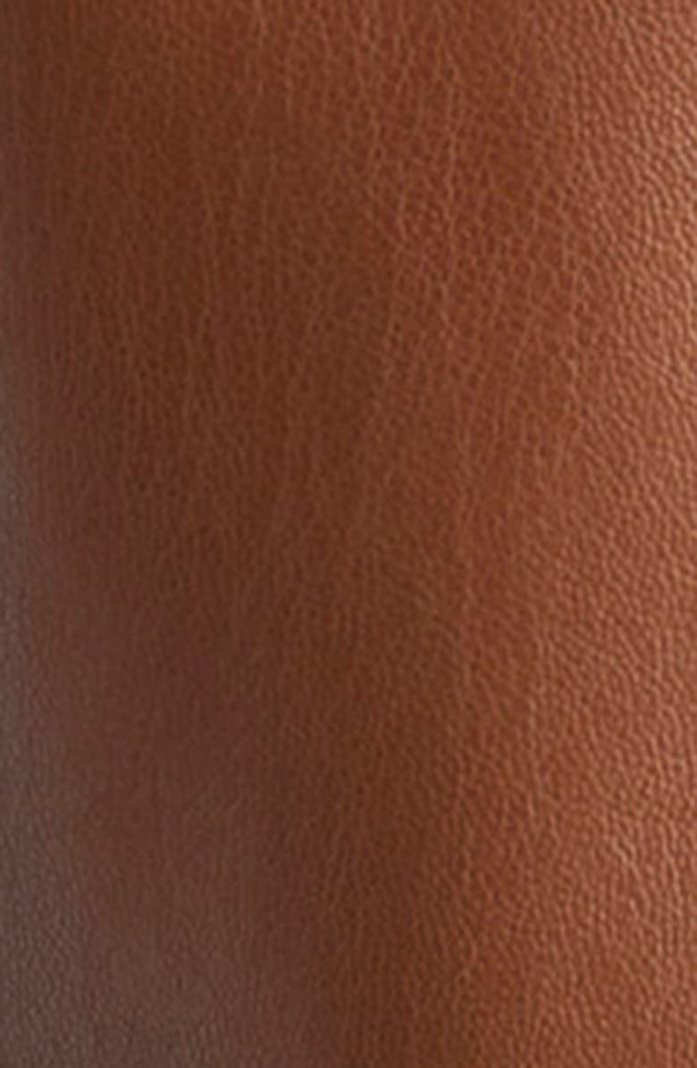 Cinq à Sept Delanie Faux Leather Peplum Jacket, Alternate, color, Dark Sepia