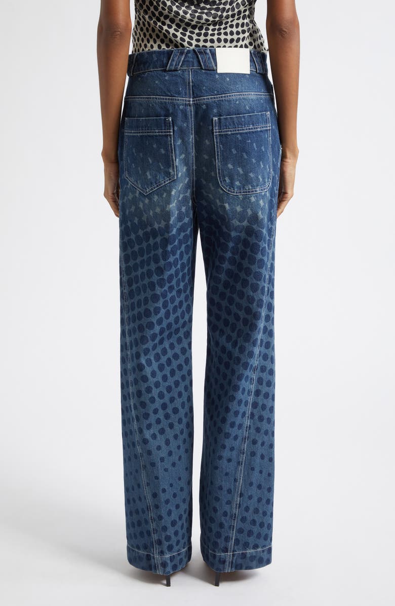 Christopher John Rogers Halftone Dot Straight Leg Jeans, Alternate, color, Washed Indigo