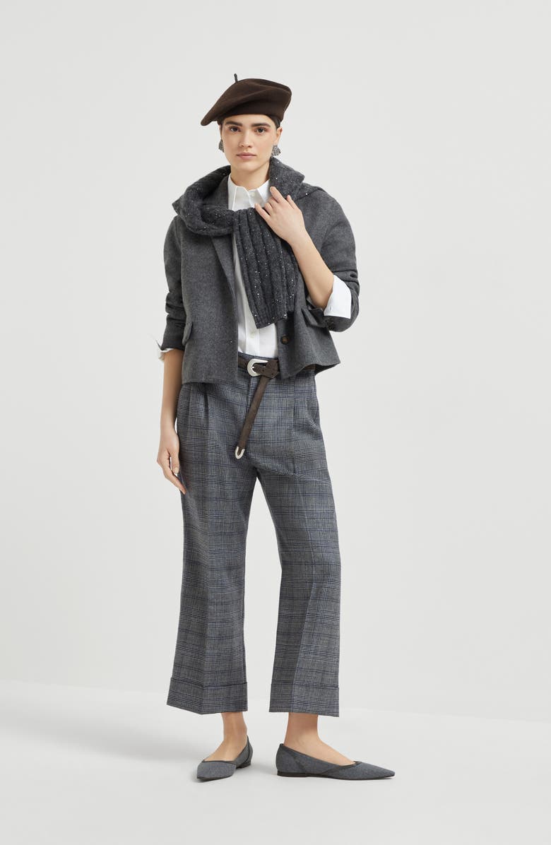 Brunello Cucinelli Hand-crafted cropped blazer, Alternate, color, Lead