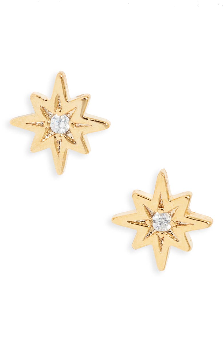 Estella Bartlett North Star Stud Earrings, Main, color, Gold