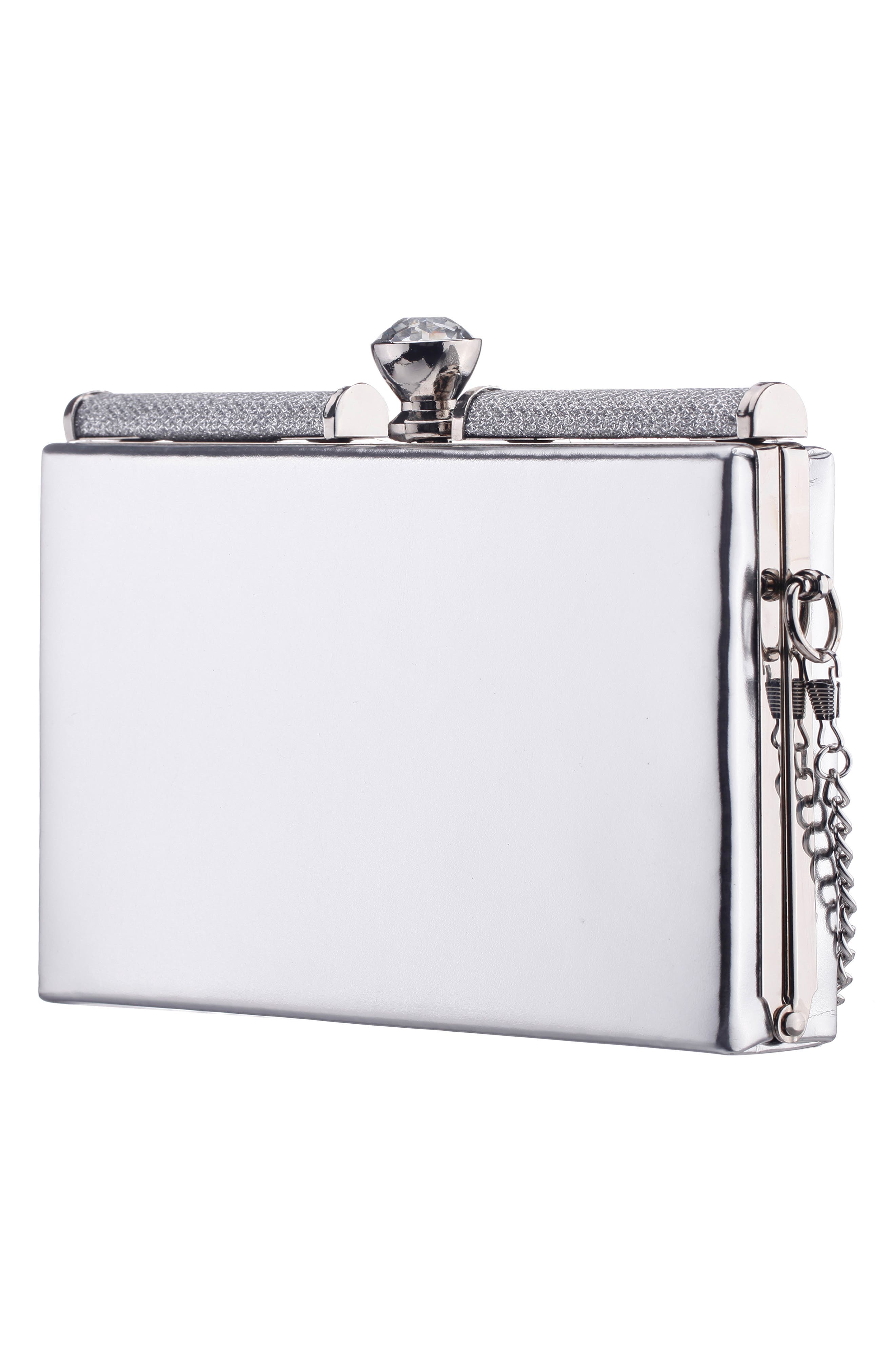 Darby Crystal Clutch, Alternate, color, SILVER