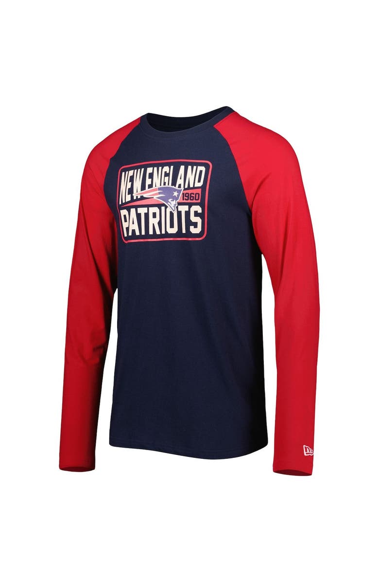New Era Men's New Era Navy New England Patriots Current Raglan Long Sleeve T-Shirt, Alternate, color, 