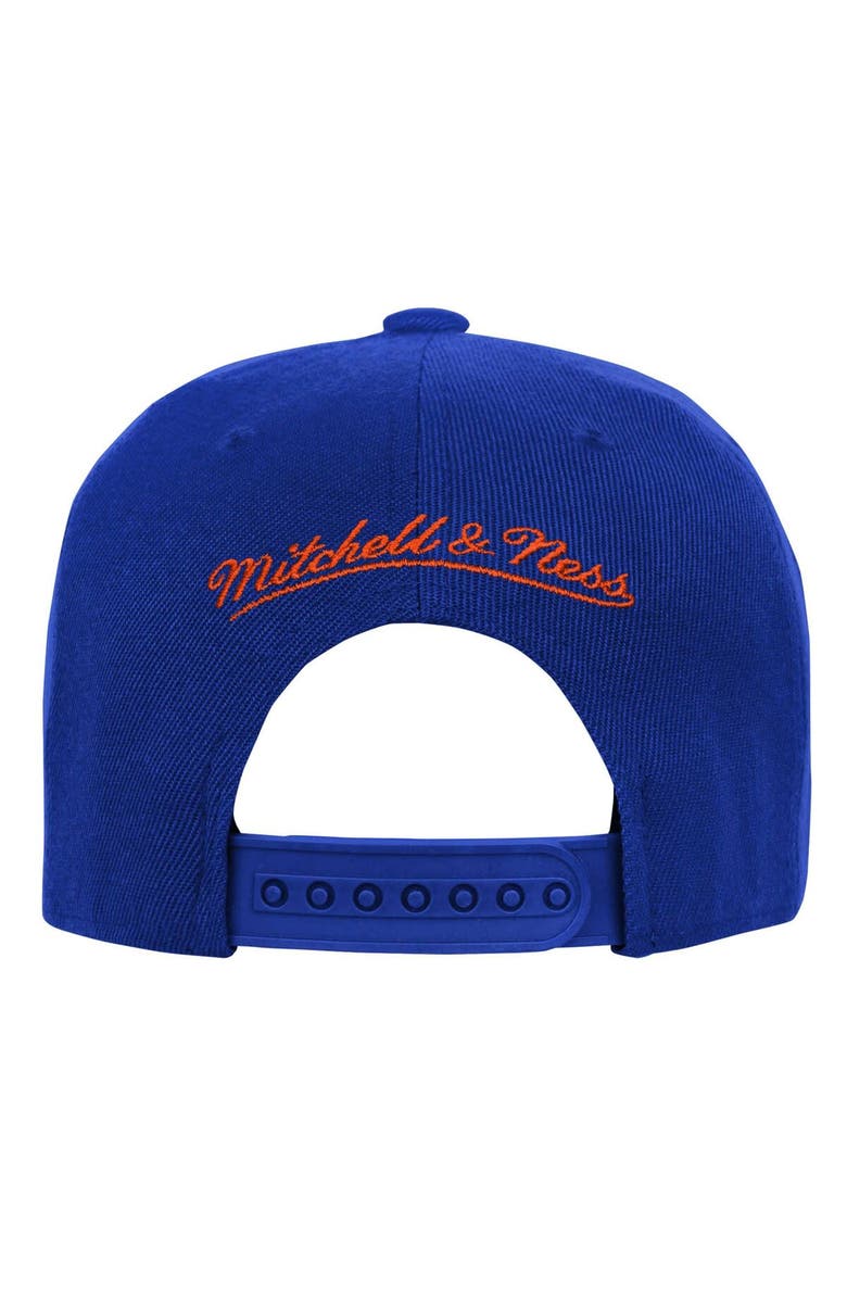 Mitchell & Ness Youth Mitchell & Ness White/Blue New York Knicks Retro Sport Color Block Script Snapback Hat, Alternate, color,
