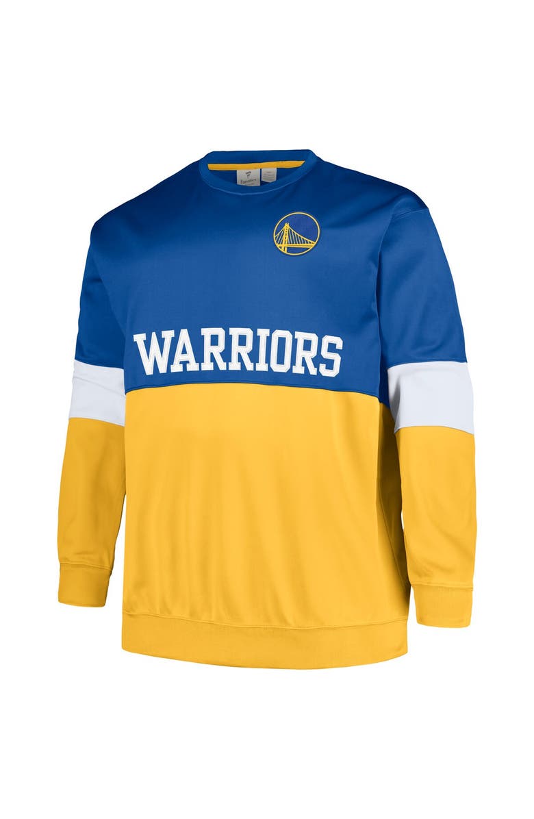 FANATICS Men's Fanatics Branded Royal/Gold Golden State Warriors Big & Tall Split Pullover Sweatshirt, Alternate, color, Royal