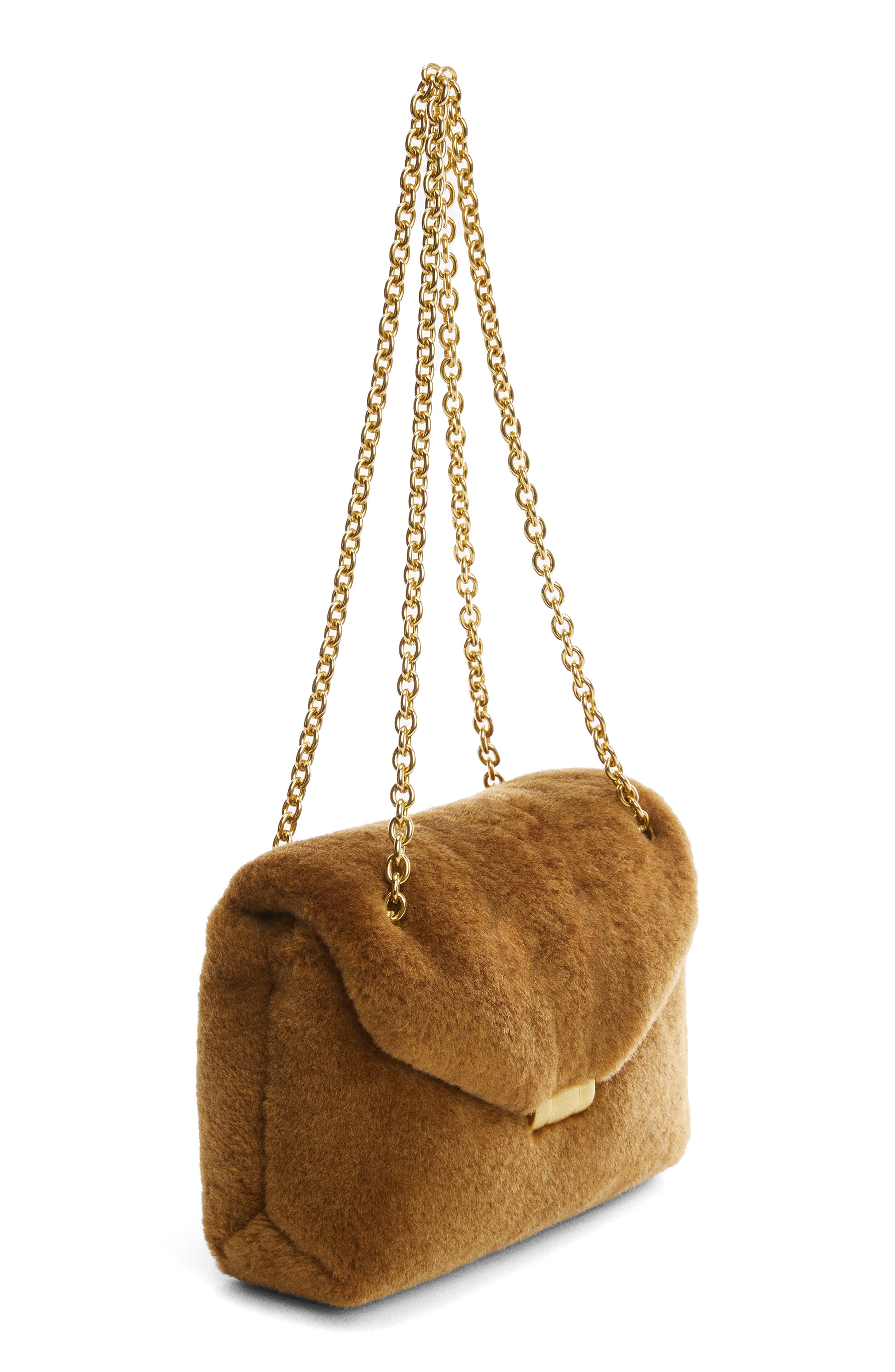 MANGO Faux Fur Convertible Shoulder Bag, Alternate, color, 