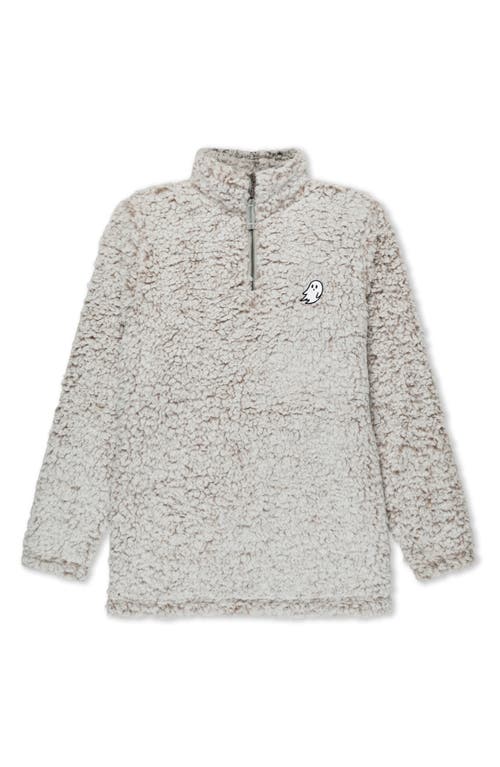 Dalix Womens Ghost Faux Quarter Zip Pullover In Brown