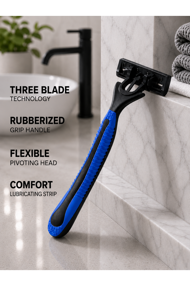 Mario Lopez 6 Disposable Razors, Alternate, color, Blue