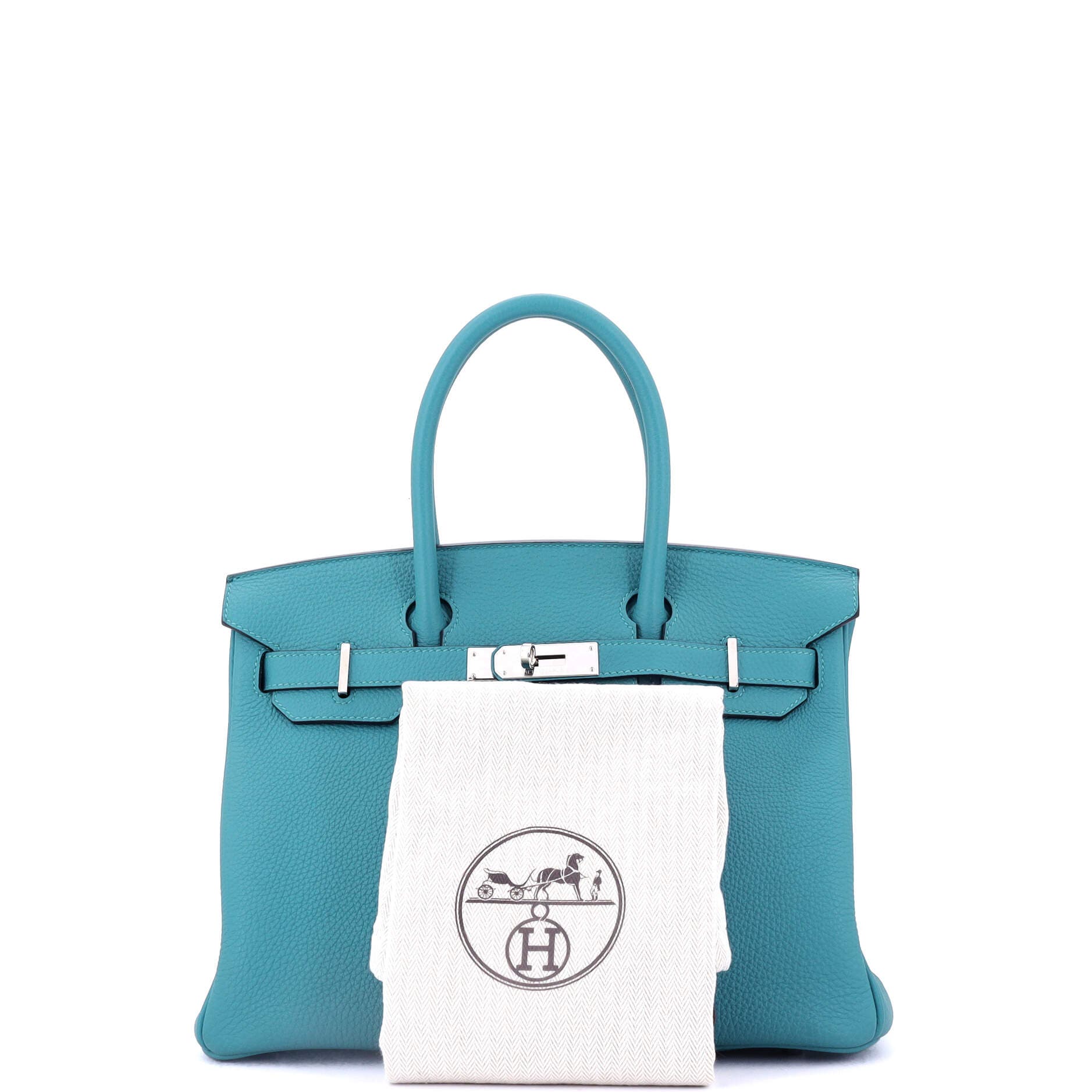 Pre-Owned Hermes Birkin Handbag Blue Togo with Palladium Hardware 30, Alternate, color, Turquoise