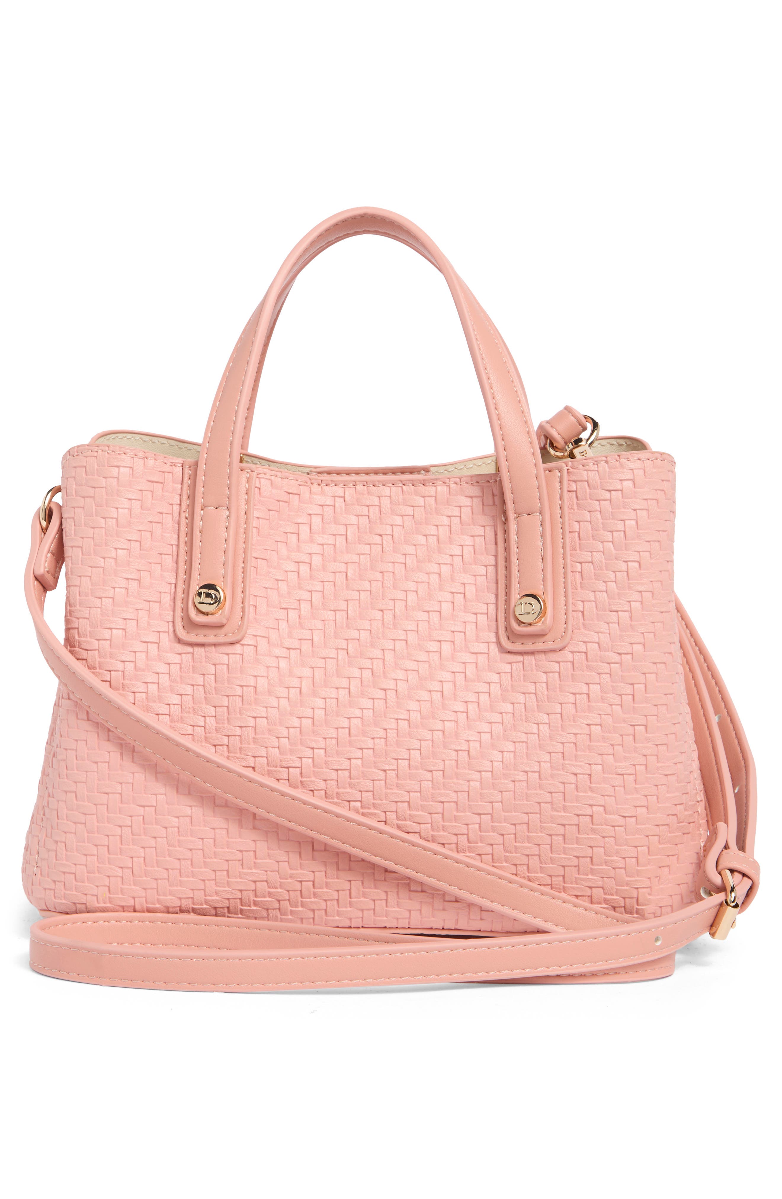 Dinky Dorrie Faux Leather Satchel, Alternate, color, BLUSH