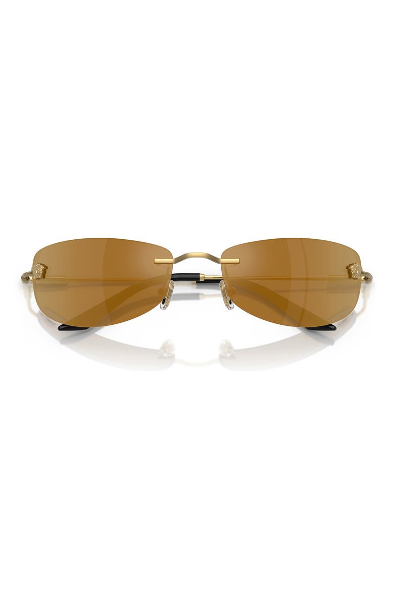 60mm Rectangle Sunglasses, Alternate, color, GOLD