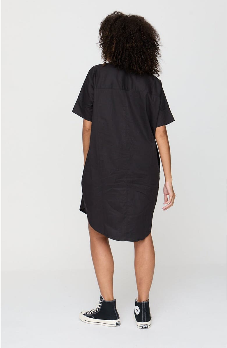 Turtledove London Organic Cotton Nina Midi Dress, Alternate, color, Black