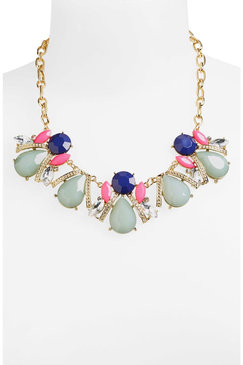 Stone Cluster Frontal Necklace, Alternate, color, MULTI