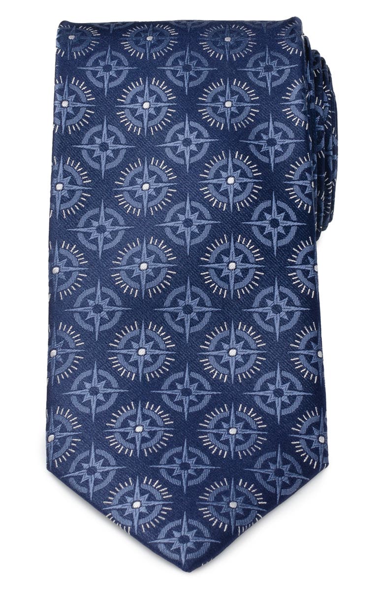 Cufflinks, Inc. Compass Hidden Message Silk Tie, Main, color, Blue