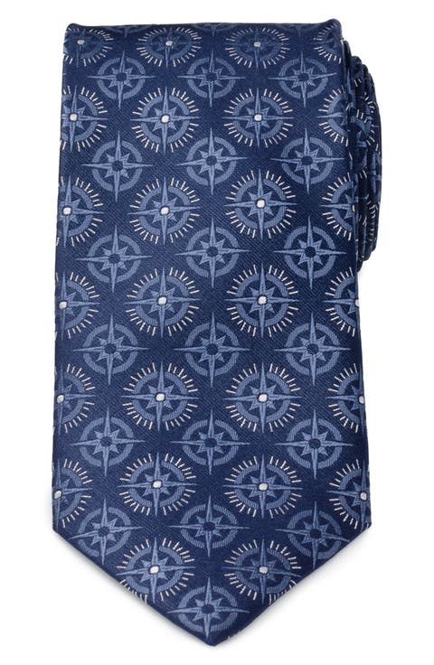 Compass Hidden Message Silk Tie