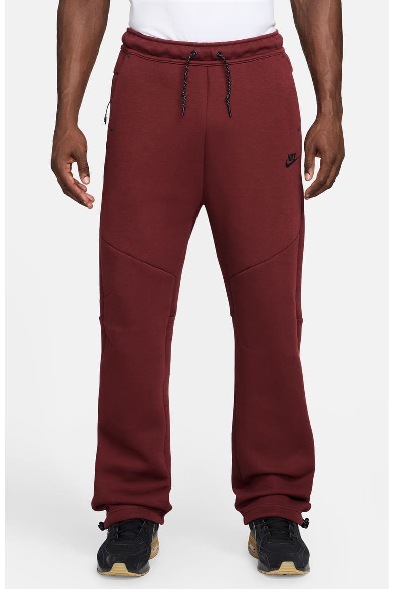 Tech Fleece Open Hem Sweatpants, Main, color, DARK TEAM RED/ BLACK