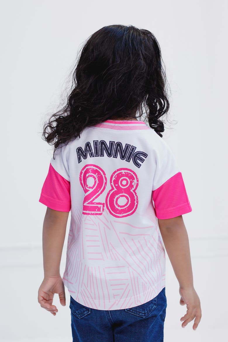Minnie Mouse Soccer Jersey, Alternate, color, Minnie Pink White
