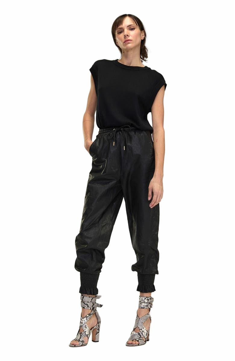 Cynthia Rowley The London Leather Jogger, Main, color,
