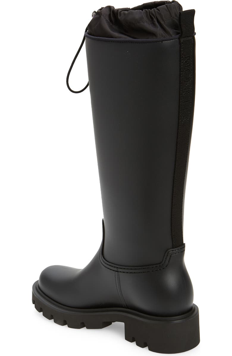 Moncler Kickstream Waterproof Rain Boot, Alternate, color, Black