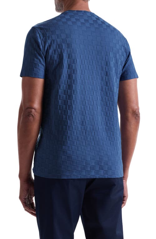 Bugatchi Geo Textured Cotton T-shirt In Blue