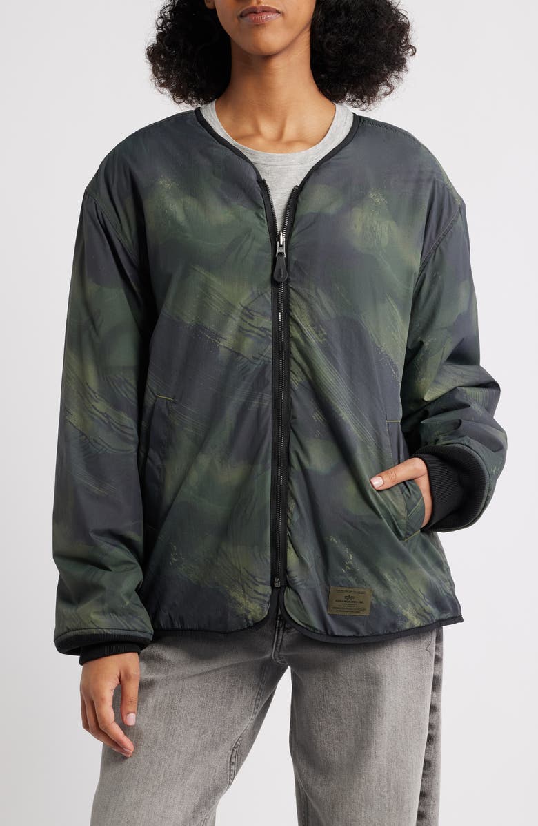 Alpha Industries Revers M-65 Quilted Liner Jacket, Alternate, color, Black