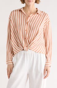 DR2 by Daniel Rainn Long Sleeve Twist Front Button-Up Shirt
