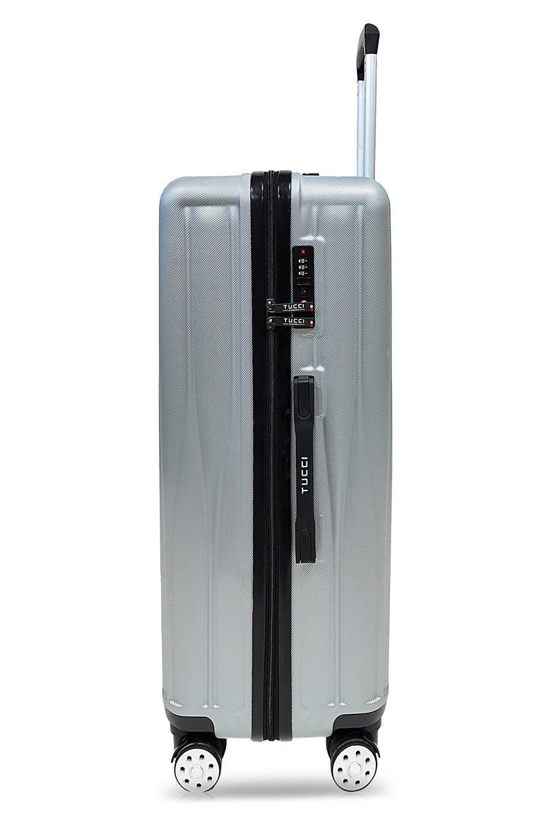 Baratro Hardshell 3-Piece Spinner Luggage Set, Alternate, color, SILVER