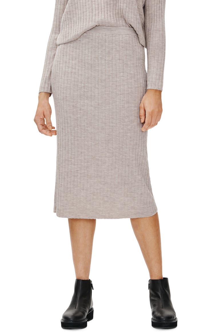 Merino Wool Ribbed Pencil Skirt, Main, color, MPOAT