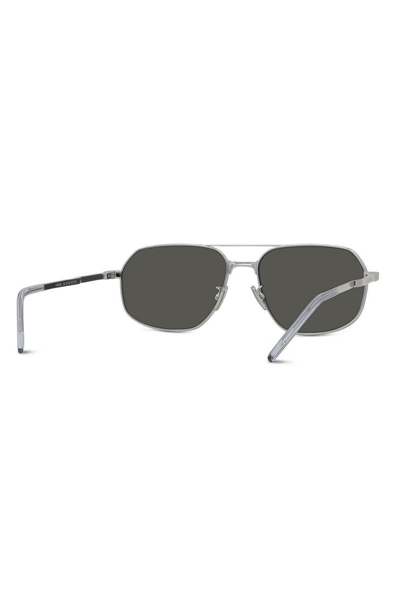 Givenchy GV One 57mm Pilot Sunglasses, Alternate, color, Shiny Palladium / Smoke