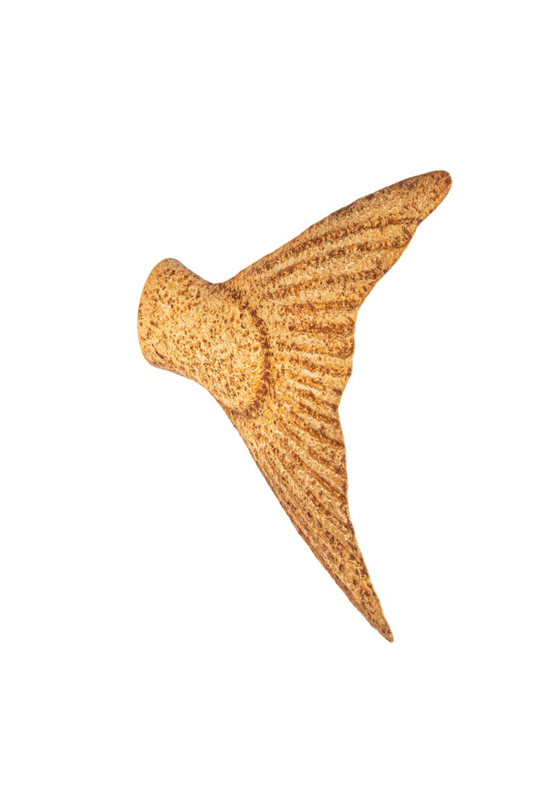 Distressed Metal Salmon Tail Accent Décor, Main, color, Gold