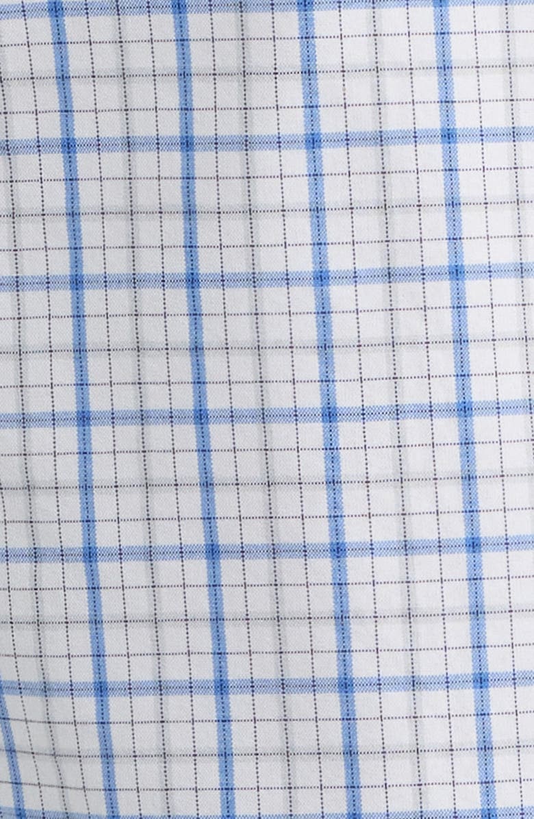 Peter Millar Canal Tailored Fit Check Performance Poplin Button-Down Shirt, Alternate, color, Dusk Blue